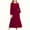 Wine, variant on OGLCCG Girl's Long Sleeve Maxi Dresses Crew Neck Casual A Line Tiered Flowy Fall Dress with Pockets Solid Color Lightweight Holiday Dress 4-15 Years