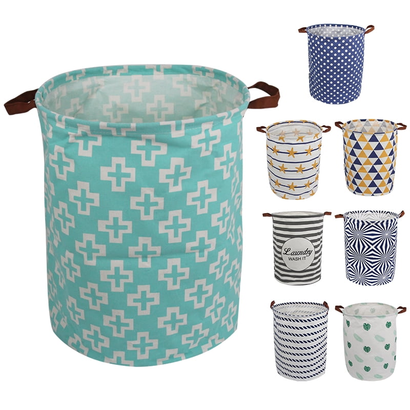 Folding Canvas Laundry Basket Storage Bag Hamper Sundries Organizer Container 