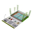 thumbnail image 3 of mini estacionamiento,Conjunto combinado de escenas de carretera a escala 1/160,Objetos coleccionables de la escena del estacionamiento de vehículos a escala,Vitrina de estacionamiento en, 3 of 10