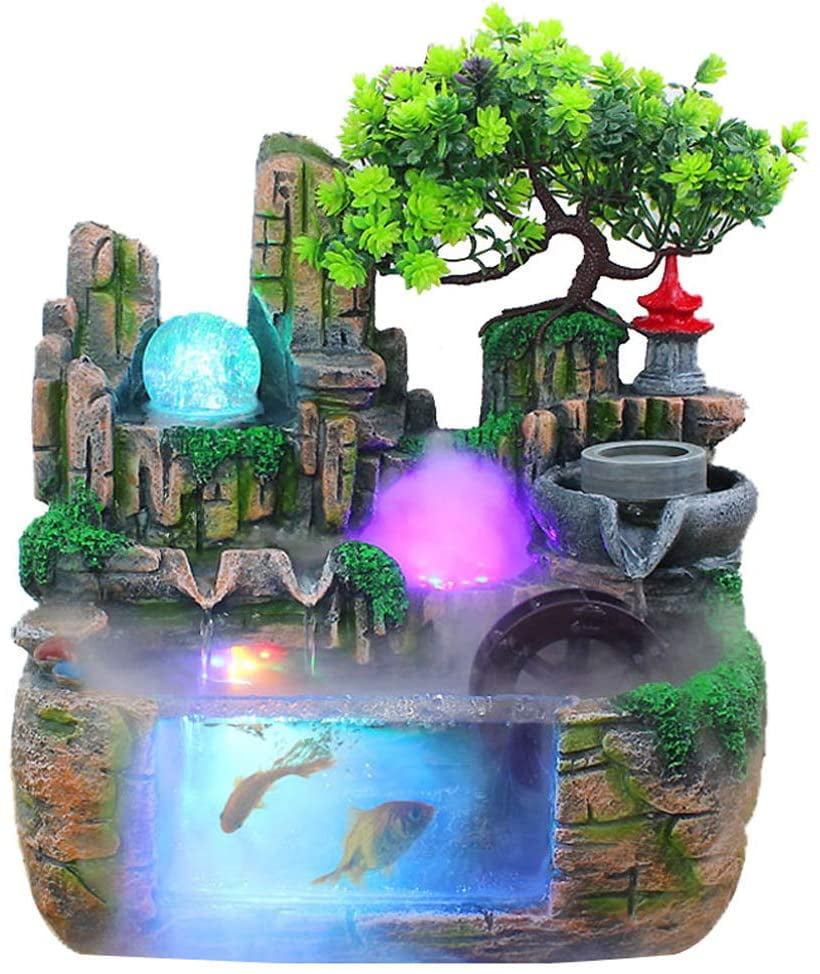 Details about   Indoor Water Fountains Home Ornaments Creative Fengshui Decors Modern Waterfall 