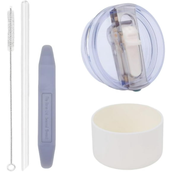 shiyou-40oz Tumbler Detachable Flip Straw Lid for Stanley Cup Accessory,Leak Proof Replacement Lids for 40oz Stanley Cup, No Spill Flip Reusable Compatible with Stanley Cups Cover(Cream)