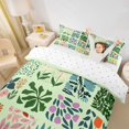thumbnail image 3 of jejeloiu Ancient Botanical Twin Duvet Cover For Girls,Modern Print Twin Bedding,Mint Multi Color,Reversible,2pcs,1 Duvet Cover and 1 Pillowcase, 3 of 6