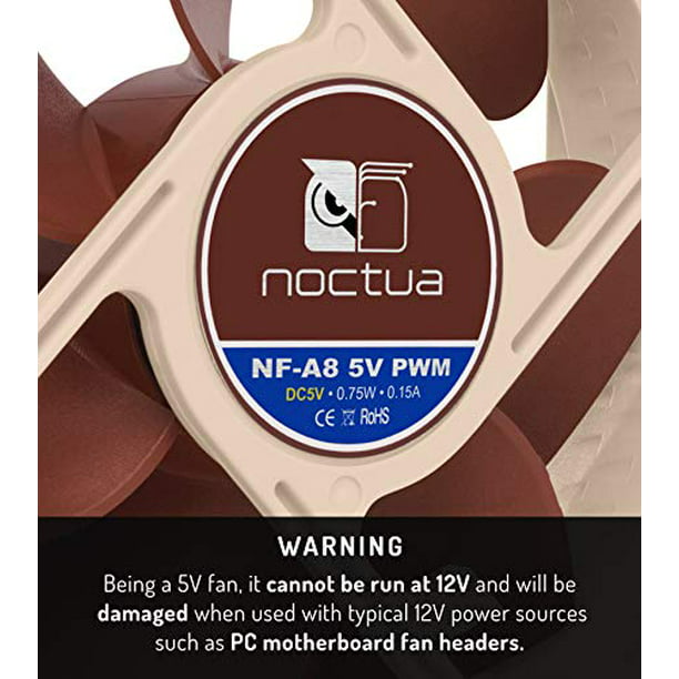 Macadam sådan Centralisere Noctua Noctua Nf-A8 5V Pwm, Premium Quiet Fan With Usb Power Adaptor Cable,  4-Pin, 5V Version (80Mm, Brown) Electronic_Component_Fan - Walmart.com