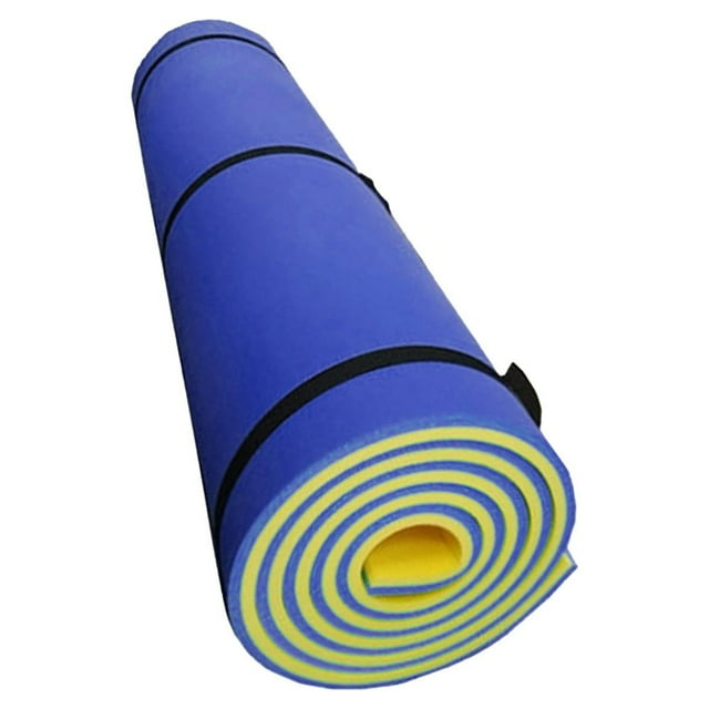 HILABEE Matelas Flottant pour l'Eau, Matelas de Détente Flottant d'Extérieur pour Piscine, Chaise Longue Portable Bleu Jaune
