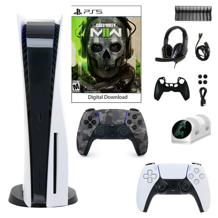 Sony PlayStation 5 Core Console with Call of Duty: Modern Warfare II with Accessories and DualSense Controller in Grey Camo