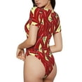 thumbnail image 3 of The Xecao Fire Extinguisher Women's Crew Neck Body Suit, a short-sleeved bodysuit and basic swimsuit, both comfort and style for dating and daily life, 3 of 9