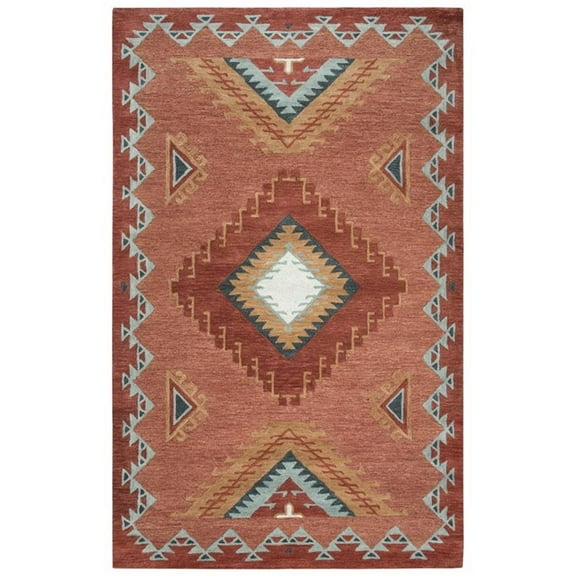 Alora Decor Durango 10' x 13' Southwest/Tribal Rust/Multi Hand-Tufted Area Rug