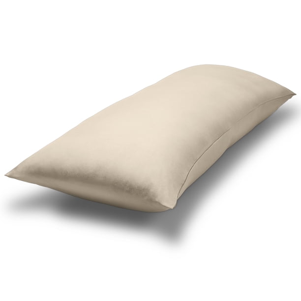 Bare Home Funda de Almohada Corporal - Cierre de Cremallera - Ultra Suave - Doble Cepillado - Arena