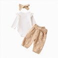 thumbnail image 3 of Girl Clothes Rib Knit Romper Daisy Print Pants Headband Baby Clothes for Girls 0 3 6 12 18 24 Months, 3 of 9