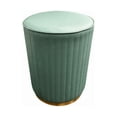 thumbnail image 1 of Ottomane Rembourrée en Cuir de Luxe / Tabouret Rond / Repose-Pieds / Chambre Salon (Vert), 1 of 3