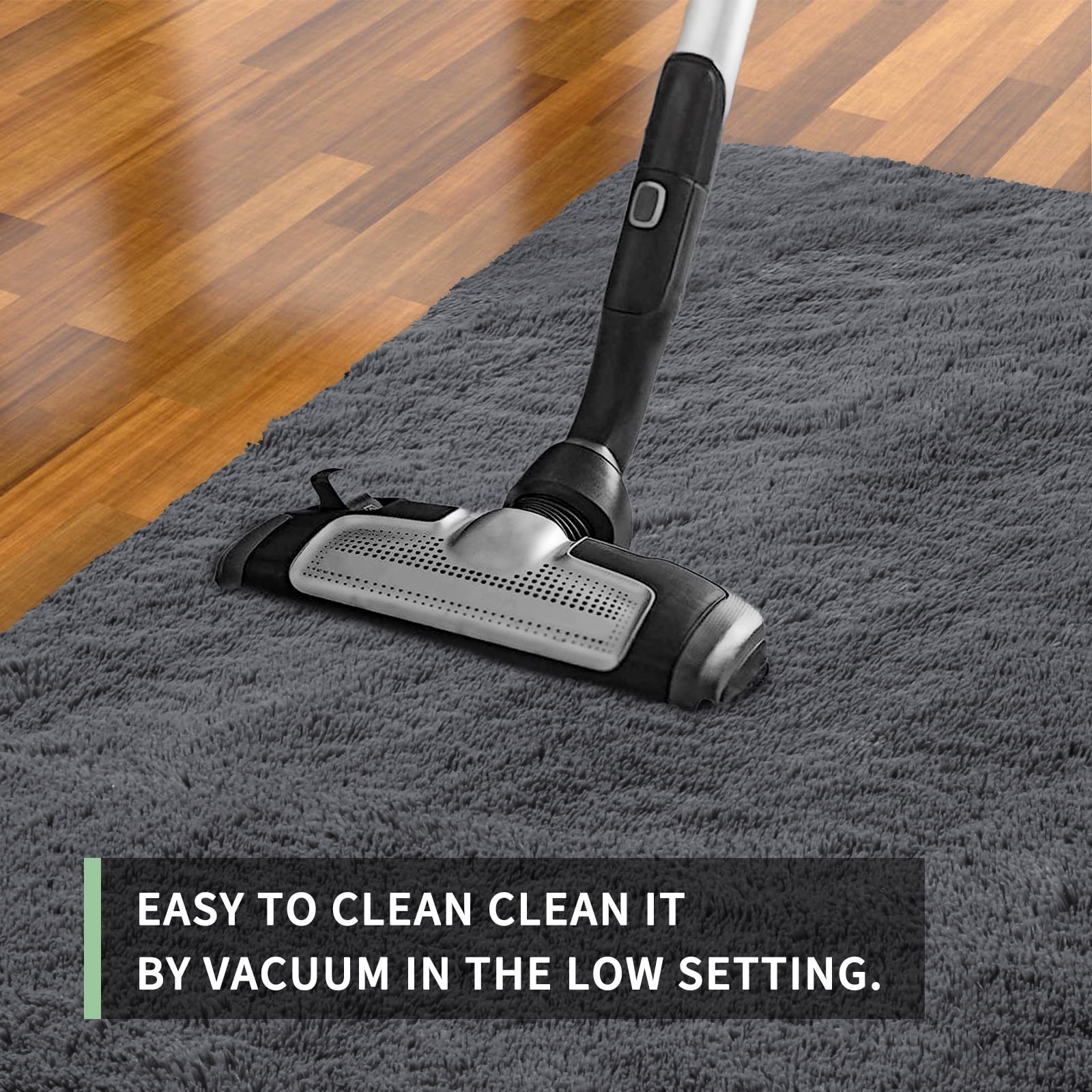 Solid Color Fluffy Rugs, Non-slip Soft Shaggy Floor Carpet Mats & Rugs for Room Decor, Washable Non-slip Modern Area Rug, Modern-style Decorative Carpets for Home Livingroom Bedroom, Dark Gray