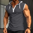 thumbnail image 2 of Afdoent Mens Tank Tops Male Gym Vest Training Sleeveless Vest Heavy Summer Sport Fitness Hooded Vest For Men Fashion, 2 of 7