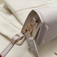 thumbnail image 4 of Bolso bandolera con solapa de cuero PU Bolso de hombro informal simple para dama para el trabajo (Blanco), 4 of 9