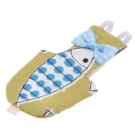 Adjustable Shoulder Strap Parrot Reusable Diapers Pocket Nappies for Parakeet Cockatiels XS/ XL- Fish Pattern
