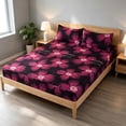thumbnail image 4 of Linnome Washable Cotton Fitted Sheet Set with Pillowcases Elastic Mattress Protector Bed Cover Machine Washable for Home, 4 of 9