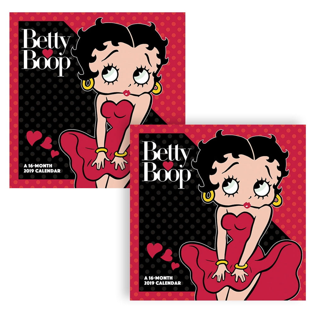 (Set/2) 2019 Betty Boop Wall Calendar w/ Sept - Dec 2018 Pgs Use Right