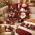 thumbnail image 5 of Sahpxhe Christmas Throw Pillow Cover 18X18 Set Of 4 Christmas Tree Santa Sleigh Pattern Soft Cushion Covers for Sofa Couch Home Decor, 5 of 7