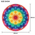 thumbnail image 6 of Rainbow Tie Dye Mandala Pattern Round Tablecloth 60"x60",Wrinkle Wipeable Table Cloth for Kitchen Dining Room Picnic Patio Party, 6 of 6