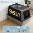 thumbnail image 4 of PAWZ Road Stainless Steel Litter Box, Enclosed Large Cat Litter Box with Scoop, Odor Control Easy Clean, Black, 4 of 12
