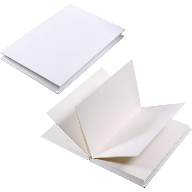 2 cuadernos de acuarela de tapa dura, plegables en acordeón, en blanco, para manualidades, cuadernos de bocetos, cuadernos portátiles, 16,3 x 10,9 cm, blancos