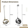 thumbnail image 2 of 2 Pcs Stainless Steel Sauce Ladle Set, Including Gravy Ladle & Round Soup Ladle, 304 Stainless Steel with Ergonomic Handle for Kitchen, Restaurant, Buffet, 2 of 5