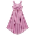 thumbnail image 6 of iEFiEL Kids Girls Sequins Pleated Birthday Party Prom Gown High-low Hem Flowy Wedding Flower Dress Pink 10, 6 of 7