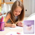 thumbnail image 4 of 1PCS Heart Pencil Sharpeners Bulk Colored Pencil Sharpener Handheld Small Cute Pencil Sharpener Manual Purple Pencil Sharpeners with Cover 2 Holes for Home Office Supplies, 4 of 4