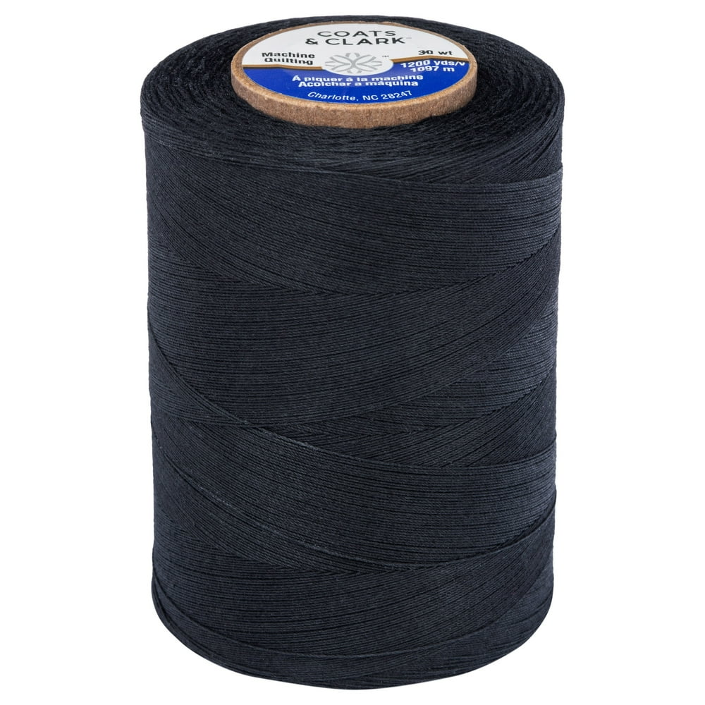 Coats & Clark Machine Quilting Black Cotton Thread, 1200 Yards