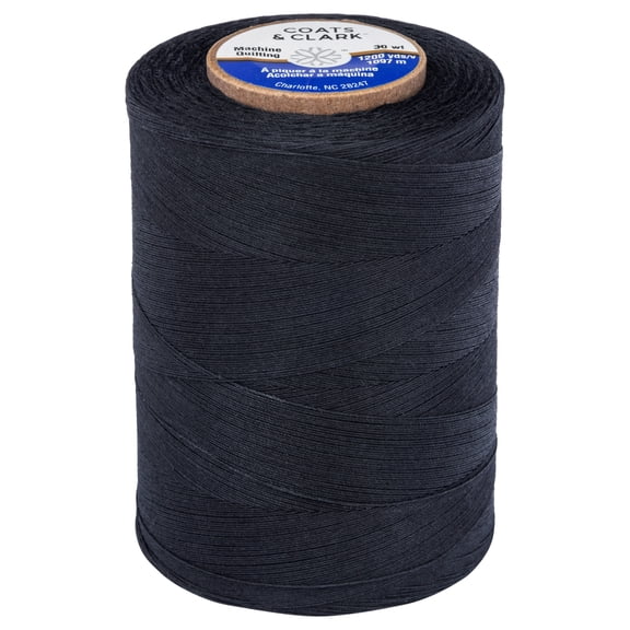 Coats & Clark 100% Cotton Sewing Thread, 1200 yd Size 50, Black