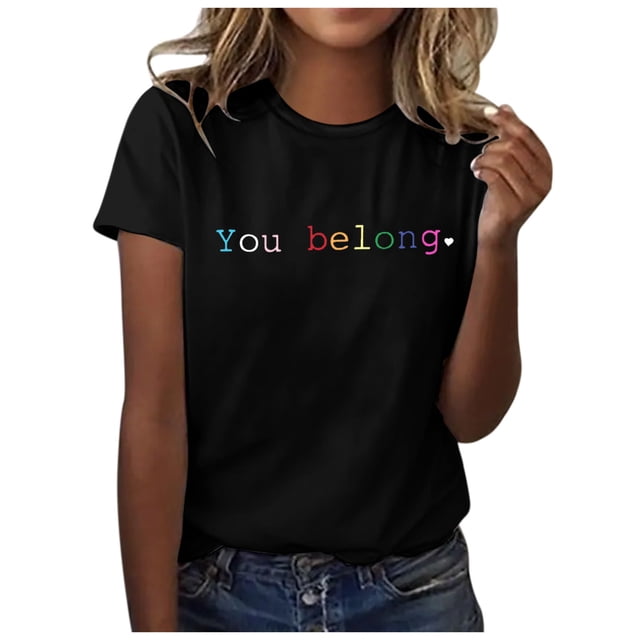 T-Shirt à Manches Courtes Imprimé Col Rond Mode Décontractée pour Femmes pour Usage Quotidien