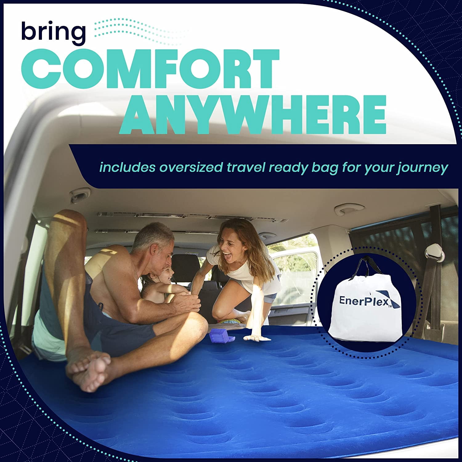 EnerPlex Air Mattress with Built-in Pump - Double Height Inflatable Mattress for Camping, Home & Portable Travel - Twin, 18 Inch