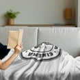 thumbnail image 3 of Movie Theater Soft Flannel Fleece Blanket, Abstract Grunge Stamp with Movie Camera and the Word Cinema Inside, Cozy Plush for Indoor and Outdoor Use, 60" x 80", Charcoal Grey White, by Ambesonne, 3 of 5