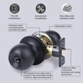thumbnail image 2 of YIHATA 3 Pack Entry Doorknobs, Keyed Alike, Entry Doorknob Lock with Keys, for Front Door, Exterier and Interier Doors, Matte Black, 2 of 8