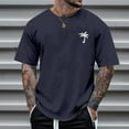 thumbnail image 2 of Tshirts for Men Casual Short Sleeve Soft Athletic Tops Crew Neck Coconut Tree Printed Stretch Sport Tees, 2 of 4