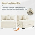 thumbnail image 4 of 2-seater 92" Oversized Cloud Modular Sectional Couch, Soft Corduroy Fabric with Two Ottoman,Deep Seat Wide Armrests, Ergonomic Design Easy Assembly, Soft Corduroy for Living Rooms Lounges (White), 4 of 11