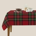 thumbnail image 2 of Checkered Christmas Tablecloth Square 60x60 Inch,Red Green Retro Plaid Table Cloth,Polyester Winter Xmas Holiday Table Covers for Kitchen Dining,Small Tablecloth for Parties Picnic, 2 of 6