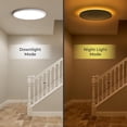 thumbnail image 2 of SHILIU-12in LED Flush Mount Ceiling Light Fixture with Remote Control, Nightlight 2000K Warm, 3000K-6500K Adjustable, Low Profile Ceiling Lights for Bedroom, Kitchen, Living Room, White, 2 of 4