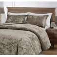 Chezmoi Collection Lux 3Piece Taupe Shimmer Velvet Bedding Set Full