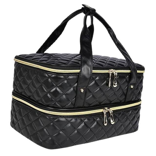 Bolsa organizadora de esmalte de uñas jinwen PU Negro 40 botellas
