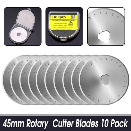 Hill Tribe Silver 45mm - 10PCS 45mm Rotary Cutter Blades Refill Replacement Sewing Quilting Tool for Olfa Fiskars Cutter