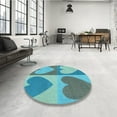 thumbnail image 3 of Ahgly Company Indoor Round Patterned Deep-Sea Green Area Rugs, 7' Round, 3 of 6