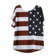 thumbnail image 2 of Danhjin 4th of July Plus Size Summer Tops for Women US Patriotic Flag Printed Blouses Round Neck Short Sleeve Loose Casual T Shirts Tops - Deals of the Day, 2 of 2