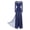 Navy Blue, variant on TiaoBug Women's Floral Lace Long Sleeve Lyrical Ballet Leotard Dress Flowy Mesh Modern Contemporary Dance Dress Beige L