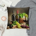 thumbnail image 2 of Orinice Wine Bottles Grapes Wine Glass Graphic Decorative Throw Pillow Cover for Home Couch Living Room Bed Sofa - Pillow Covers Year-Round Suitable Zipper Closure 1PC 12x12in, 2 of 5
