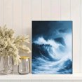 thumbnail image 2 of Qisvanset 12x16 Inch Stormy Wave Ocean Canvas Wall Art, Dramatic Seascape Coastal Living Bedroom Decor, 2 of 8
