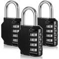 thumbnail image 1 of Pieces Combination Padlock, 4 Digit Combination Padlock, Zinc Alloy Locker Padlock, Outdoor Code Padlock, Combination Lock for Gym Locker School Garage Storage Gate Fence Cabinets, 1 of 5