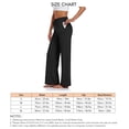 thumbnail image 5 of Pantalones de pierna ancha Bolsillos elásticos en la cintura con cordón Pantalones casuales sueltos para yoga Ejercicio físico Trotar Negro M, 5 of 5