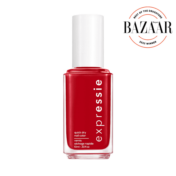 essie Expressie Quick Dry Nail Polish, Seize the Minute, Blue Toned Red, 0.33 fl oz Bottle