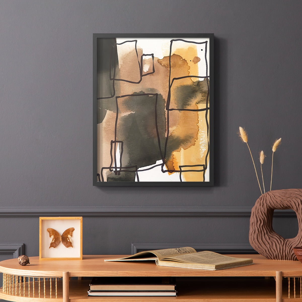 Retro Vibe I in Black Solid Wood 16 x 20 Framed Print