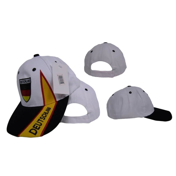Deutschland German Germany White and Black Baseball Hat embroidered